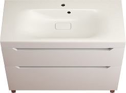 Style Line Тумба с кварцевой раковиной жасмин Остин 100 белая матовая – фотография-1